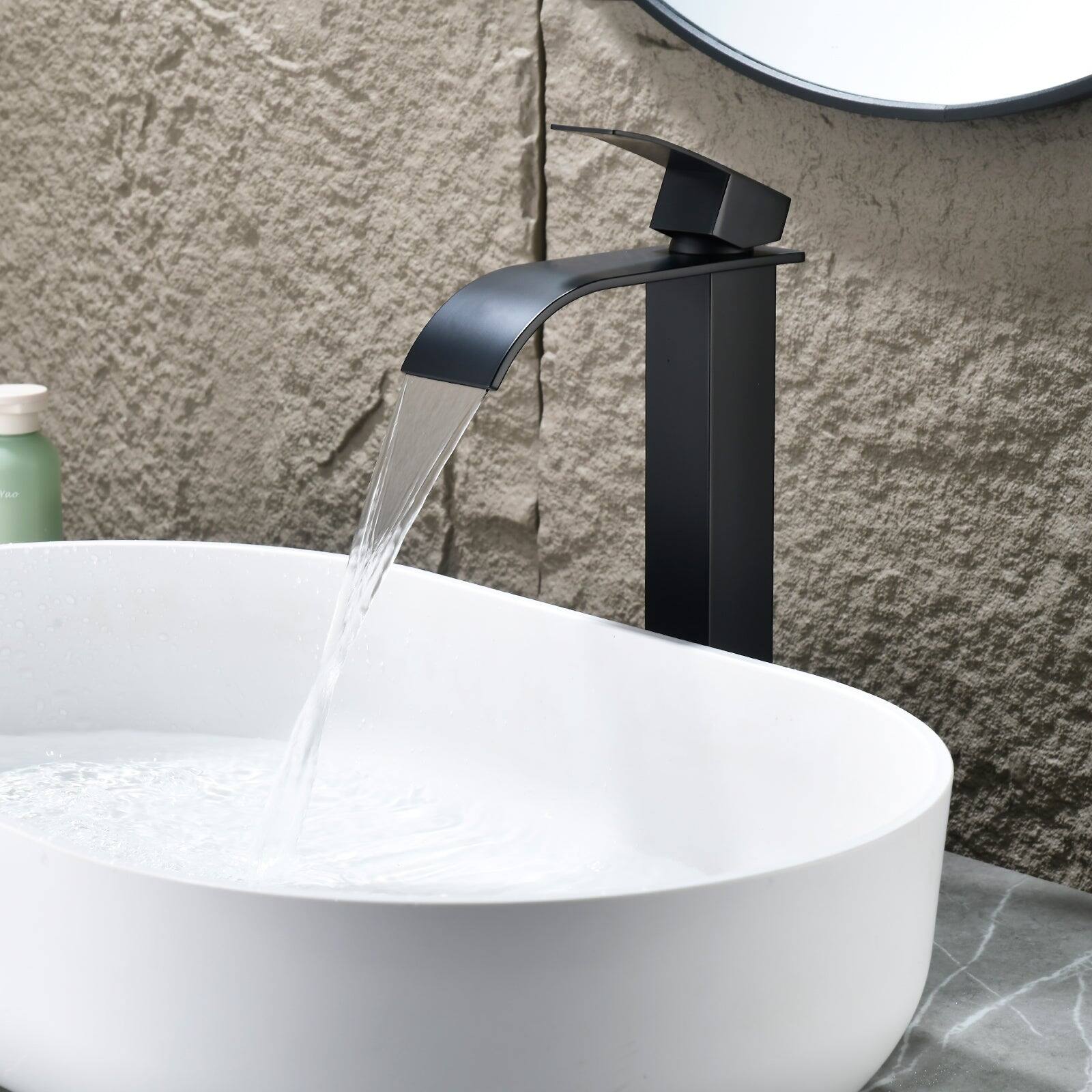 Alt View 3. Boyel Living - Black Faucet SUS304 Waterfall Spout cUPC Cartridge 60cm Supply Line Pop Up Drain - Matte Black.