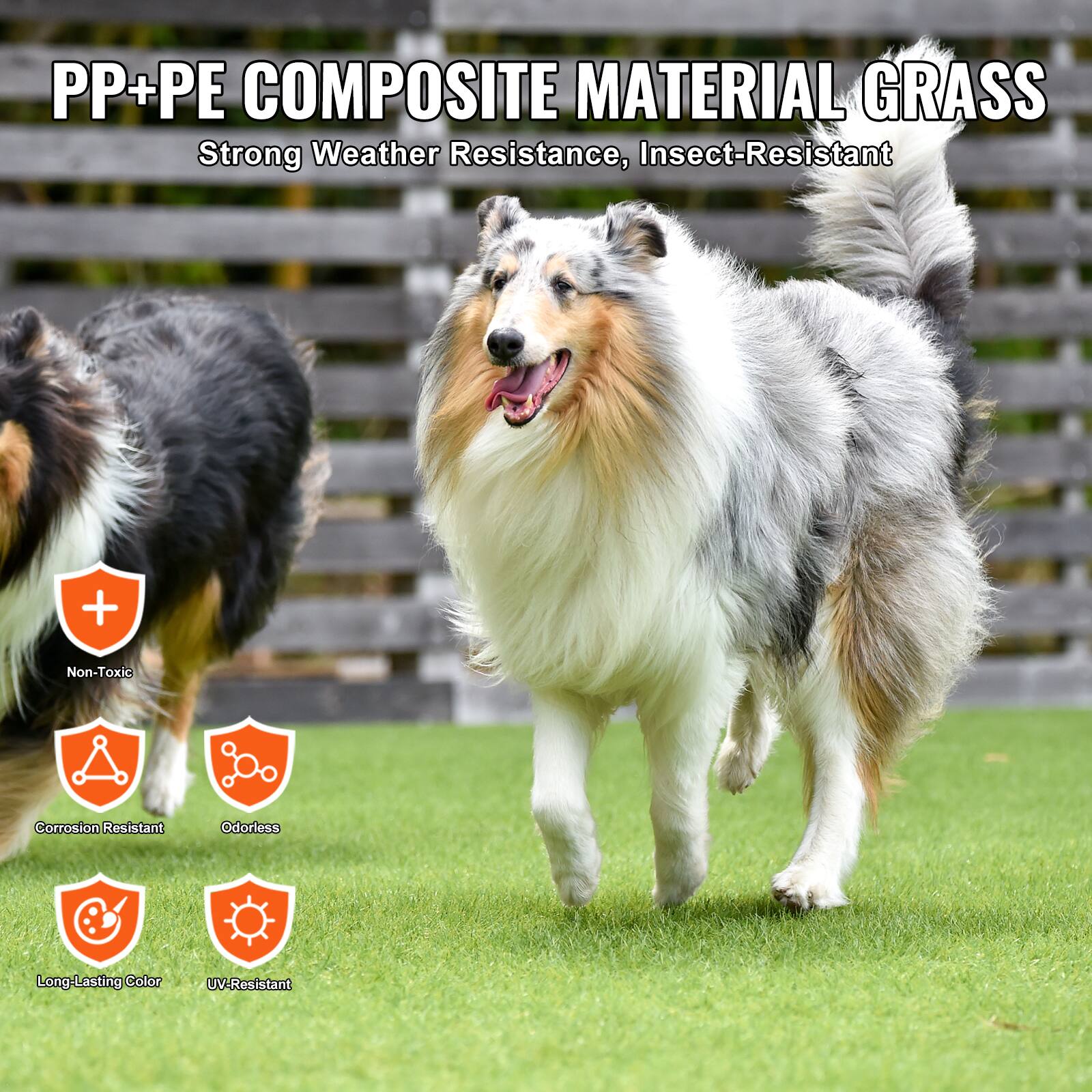 PP+PE COMPOSITE MATERIAL GRASS  
Strong Weather Resistance, Insect-Resistant  
Non-Toxic  
Corrosion Resistant  
Odorless  
Long-Lasting Color  
UV-Resistant