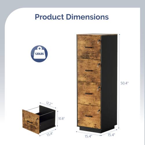 Product Dimensions: 120LBS, 50.4" H, 12.2" W, 10.8" D, 13.4" W, 15.4" D