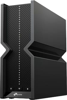 Front. TP-Link - BE15000 Tri-Band Wi-Fi 7 Router - Black.