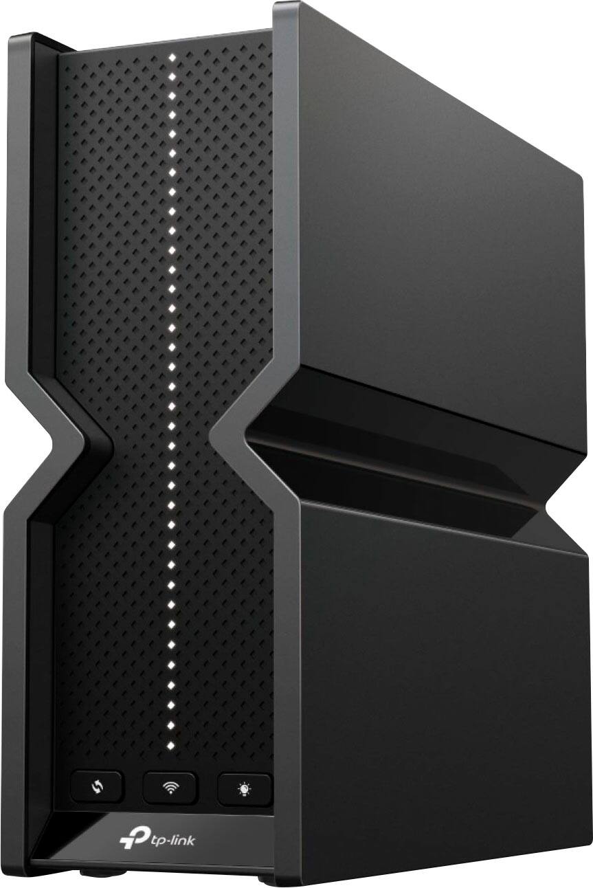 Front. TP-Link - BE15000 Tri-Band Wi-Fi 7 Router - Black.