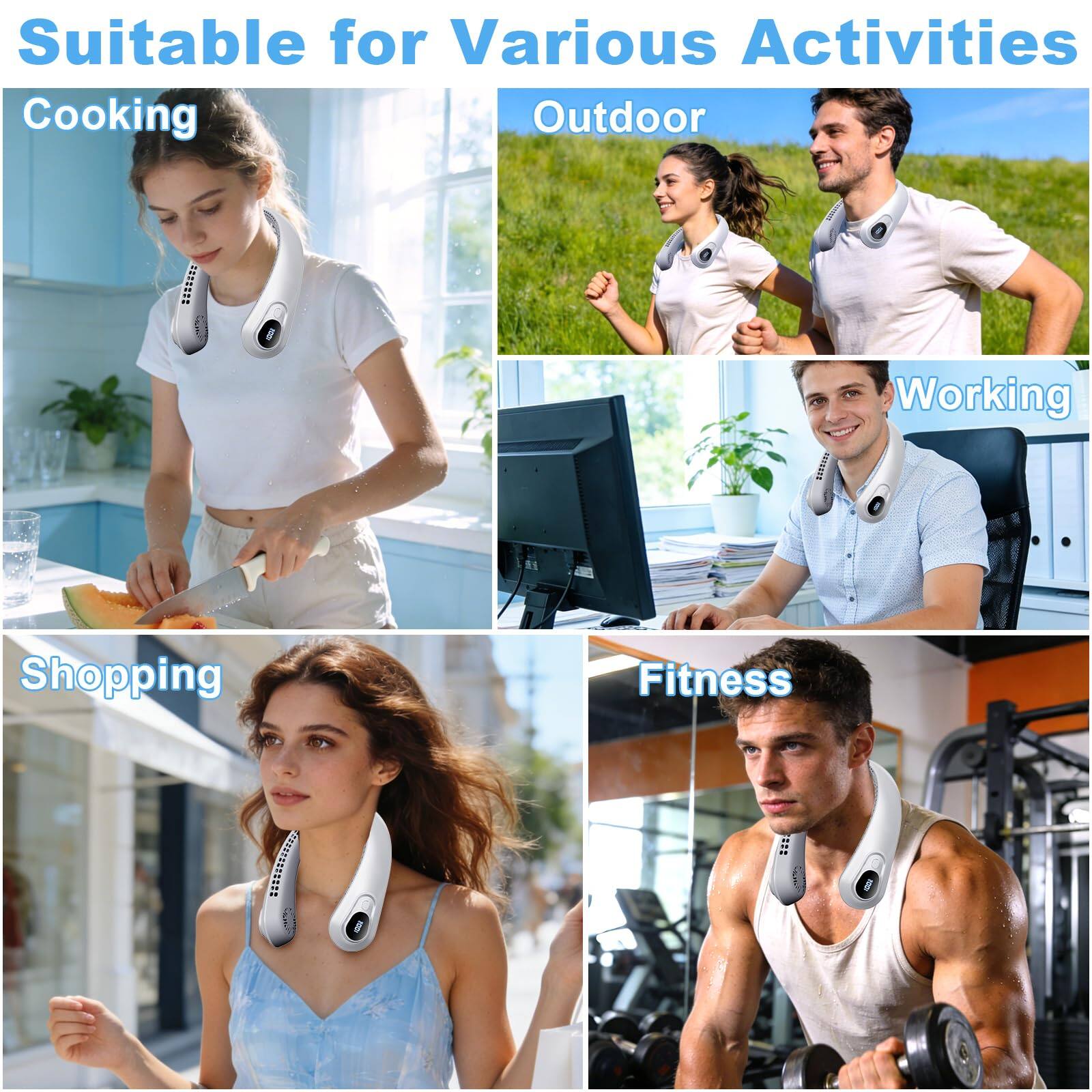 Suitable for Various Activities

Cooking  
Outdoor  
Working  
Shopping  
Fitness