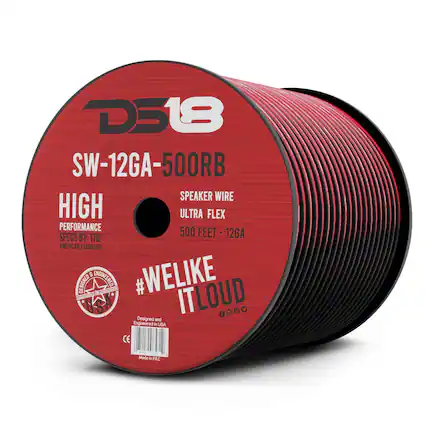 D518 SW-12GA-500RB SPEAKER WIRE HIGH ULTRA FLEX PERFORMANCE 500 FEET - 12GA SPECS BY THE AMERICAN STANDARD & #WELIKE IT LOUD
Designed and Engineered in USA
CE
Made in P.R.C