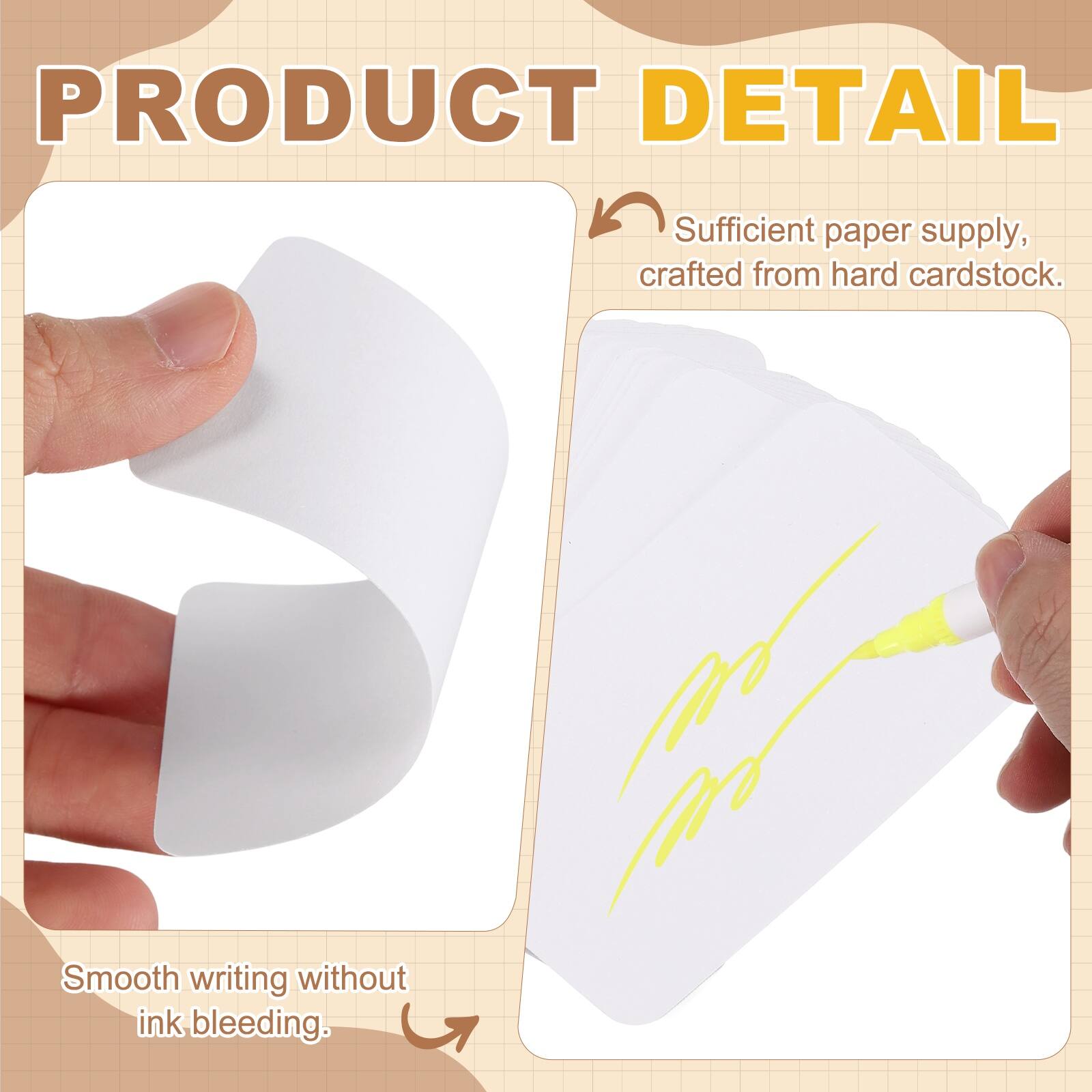 PRODUCT DETAIL

- Sufficient paper supply, crafted from hard cardstock.
- Smooth writing without ink bleeding.