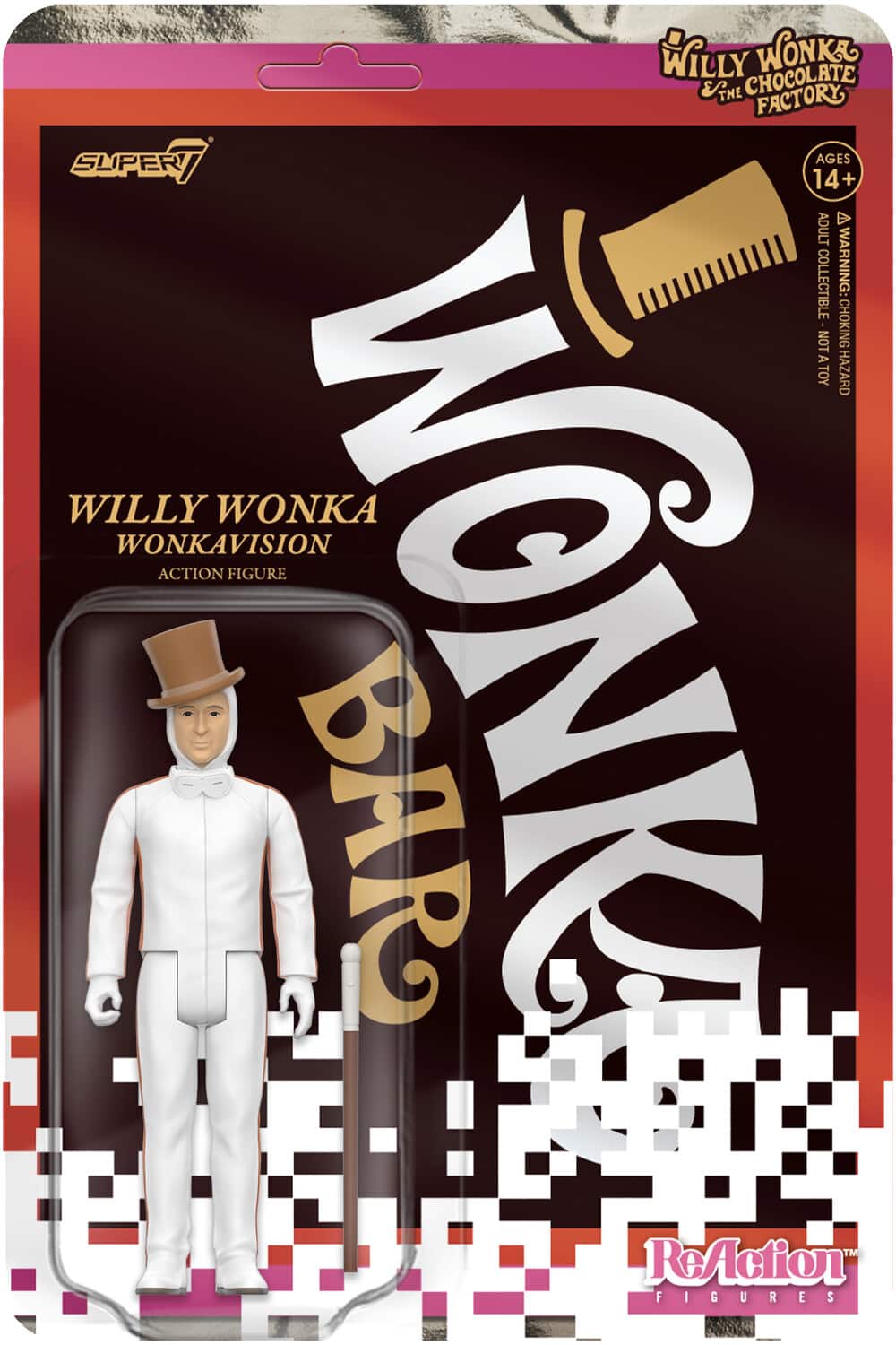 Super7 - Willy Wonka & The Chocolate Factory - Reaction Wv3 - Willy Wonka (White Suit) - COLLECTABLES - Multicolor