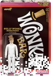 Super7 - Willy Wonka & The Chocolate Factory - Reaction Wv3 - Willy Wonka (White Suit) - Collectibles