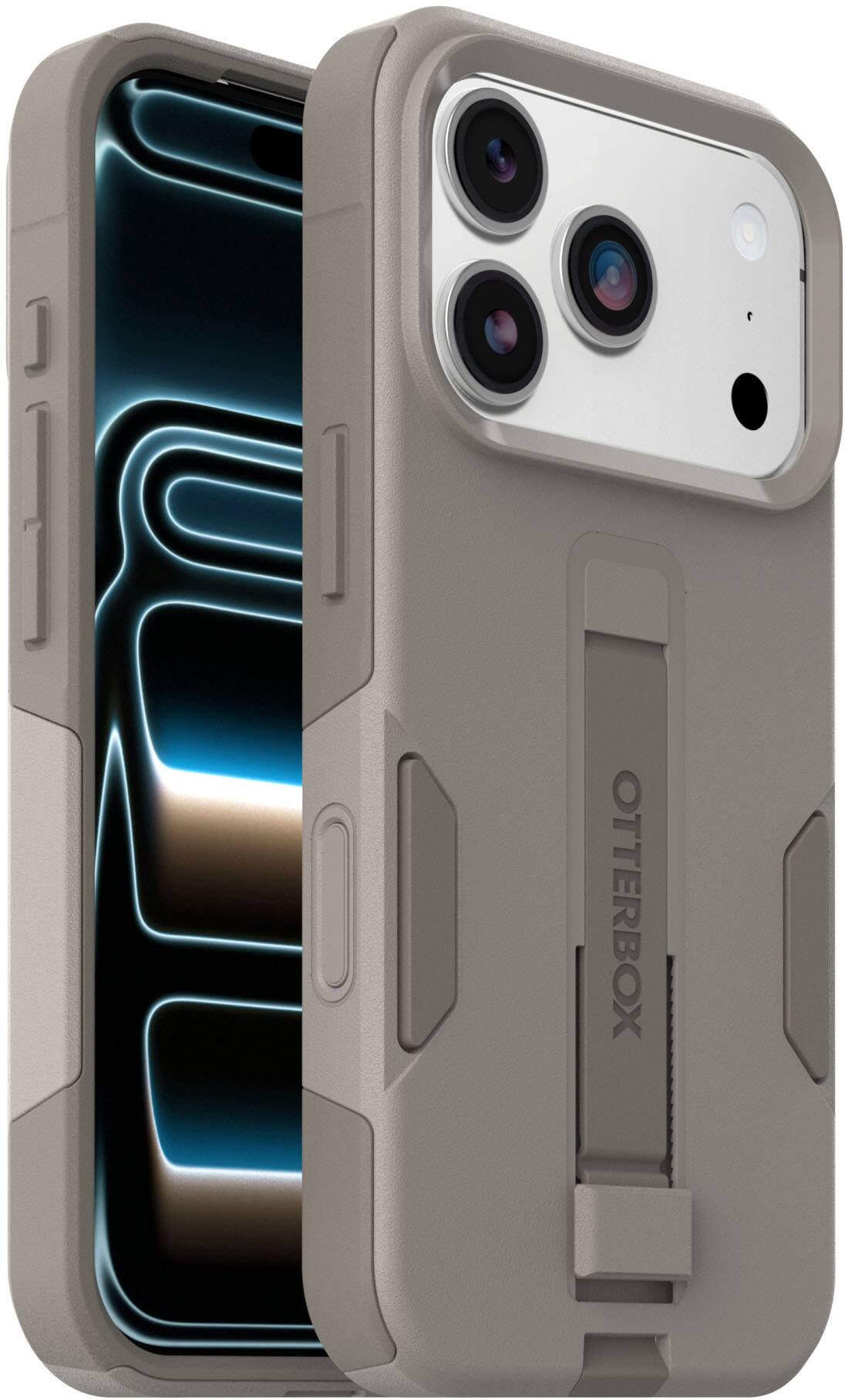Back. OtterBox - Commuter Series Grip Hard Shell for Apple iPhone 18 Pro and Apple iPhone 17 Pro - Grey Comfort.