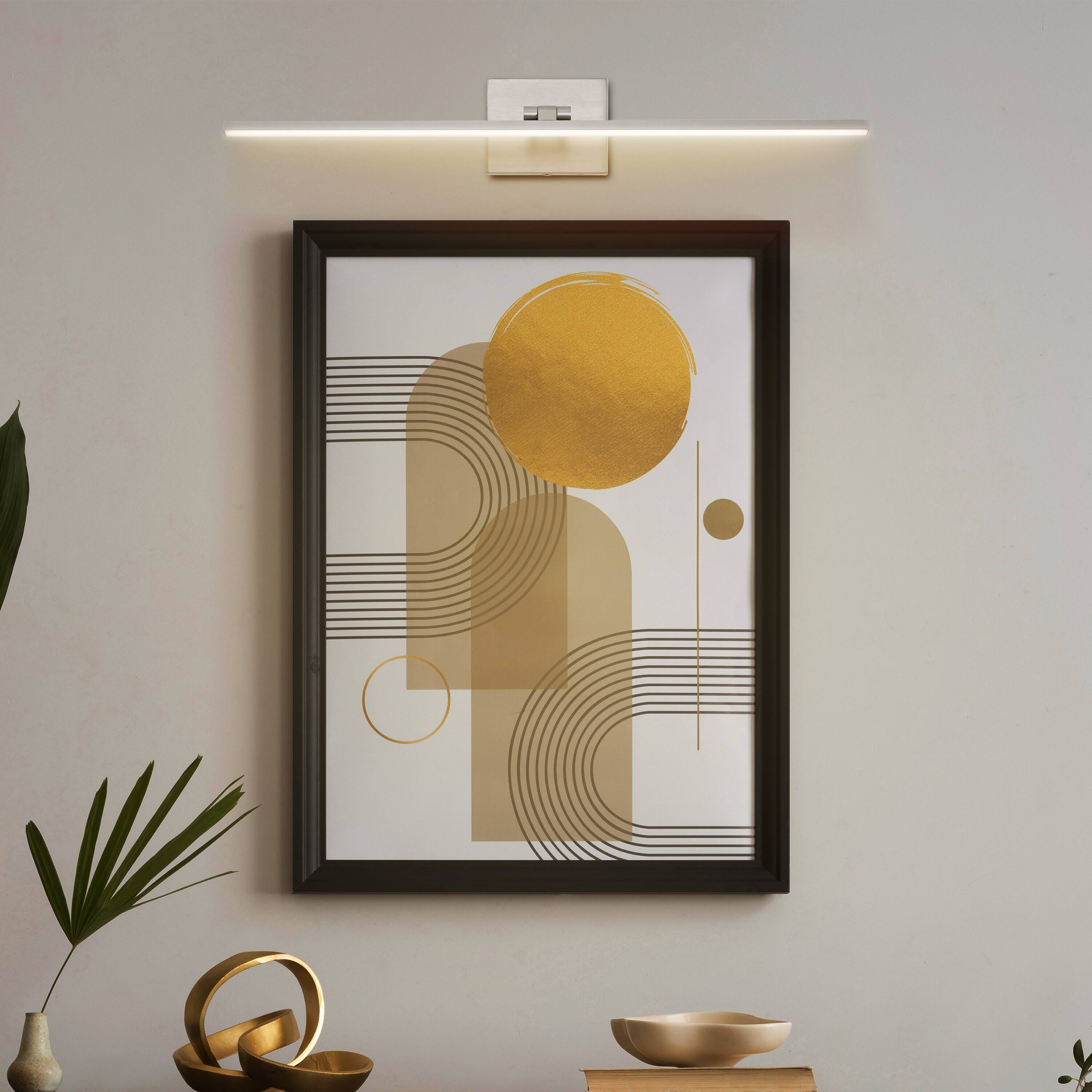 Alt View 7. Jonathan Y - Santino 28" Modern Minimalist Swivel Integrated Dimmable LED Rechargeable Picture Light with Touch Sensor, Nickel - Nickel.