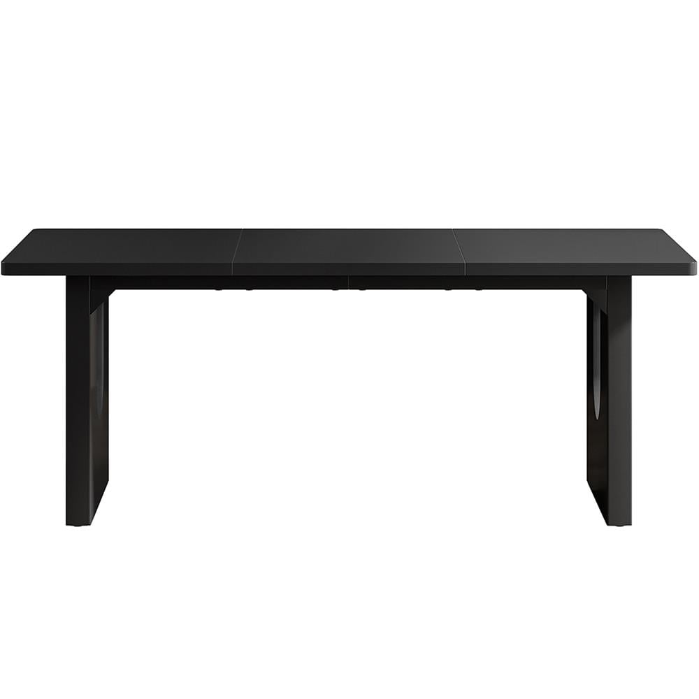 Left. Kadyn - Kadyn Study Writing Desk, Computer Desk,71" Executive Desk, Modern Computer Desk with Wood Double Pedestal Base,Black - Black.