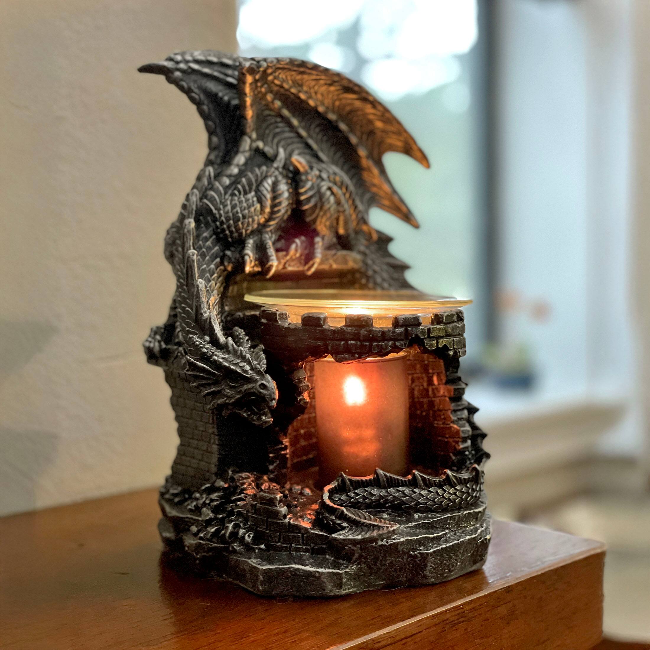 Alt View 3. World of Wonders - Fragrance of the Fierce Dragon Castle Guardian Electric Oil Burner - Black.