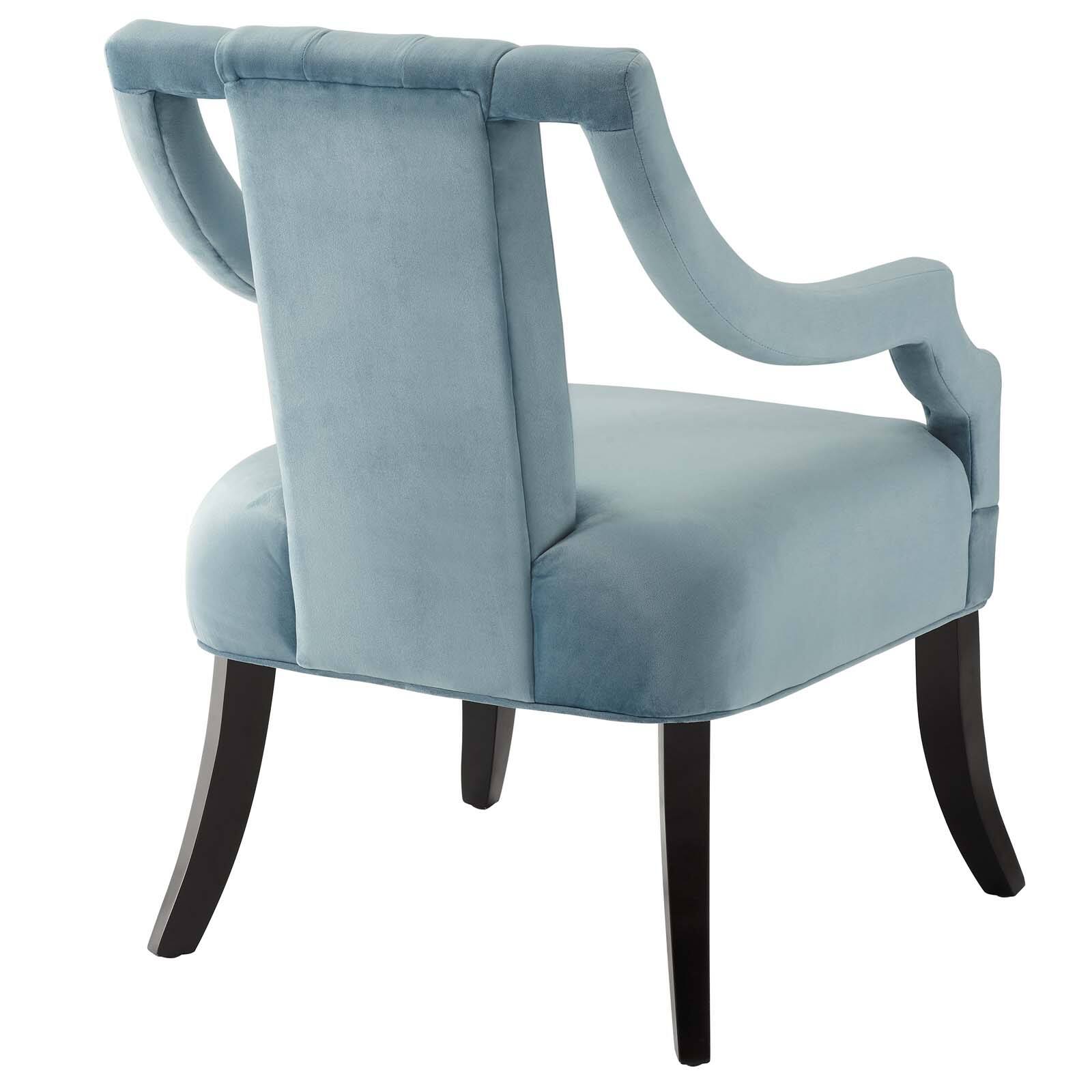 Alt View 1. Modway - Harken Performance Velvet Accent Chair by Modway - Light Blue.