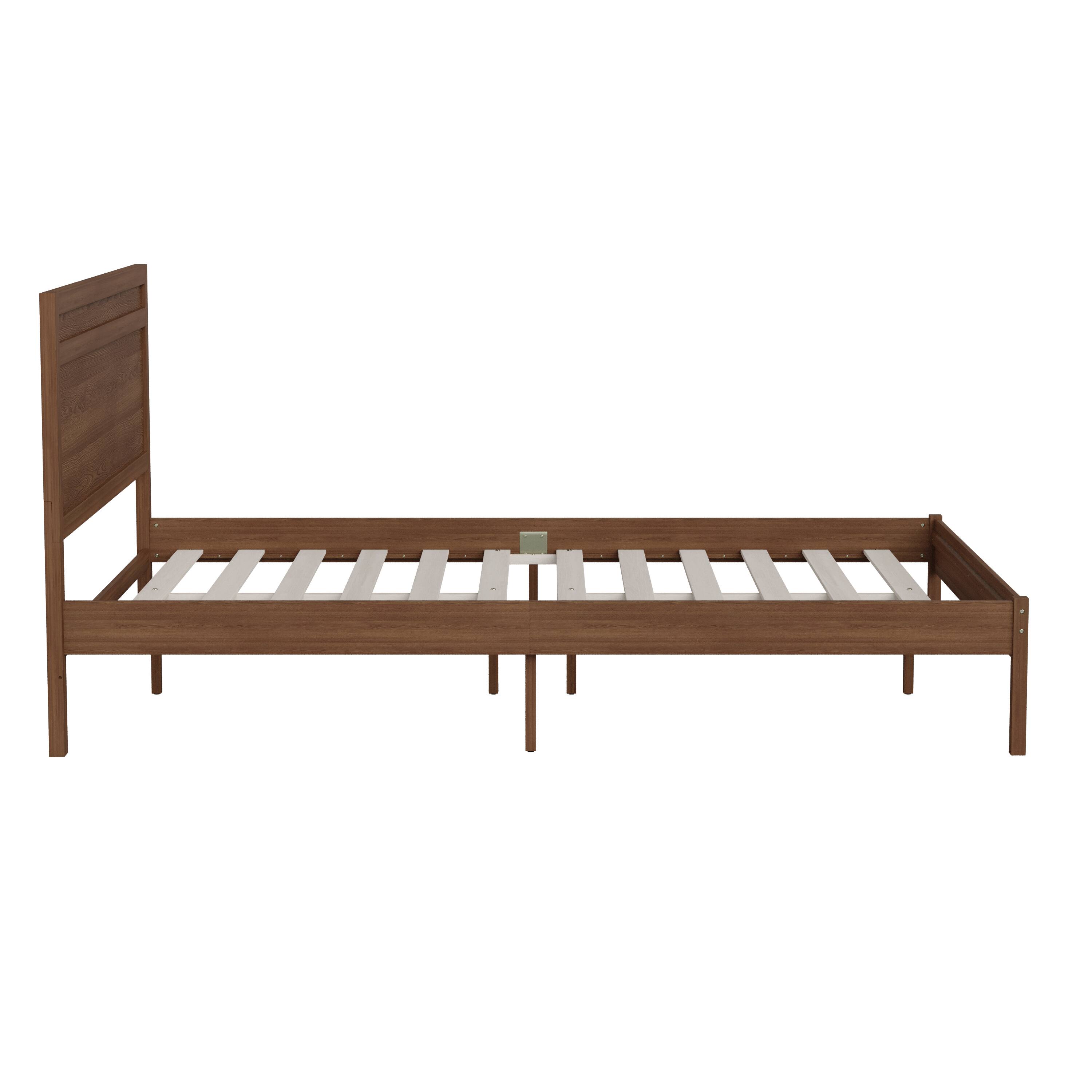 Alt View 8. Emma + Oliver - Allanza Classic Wooden Platform Bed with Headboard - Brown.