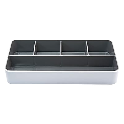 Alt View 1. Fusion - Fusion 5-Compartment Plastic Accessory Holders, White/Gray (37526) - White/Grey.