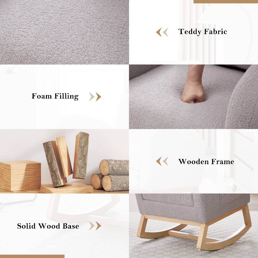 Teddy Fabric Foam Filling  
Wooden Frame Solid Wood Base