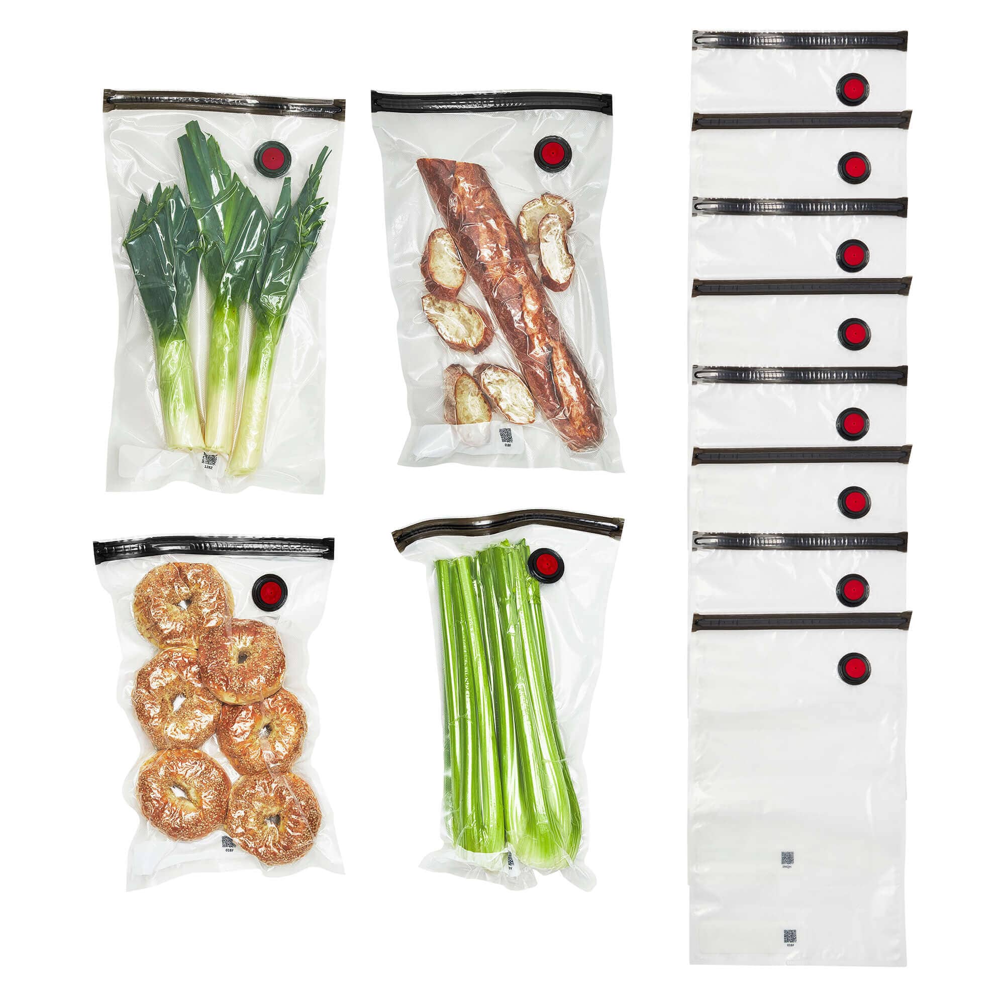 ZWILLING - Fresh & Save 12-Piece Large Vacuum Sealer Bags, 2 1/4 Gallon Reusable Sous Vide Bags, Meal Prep - Clear