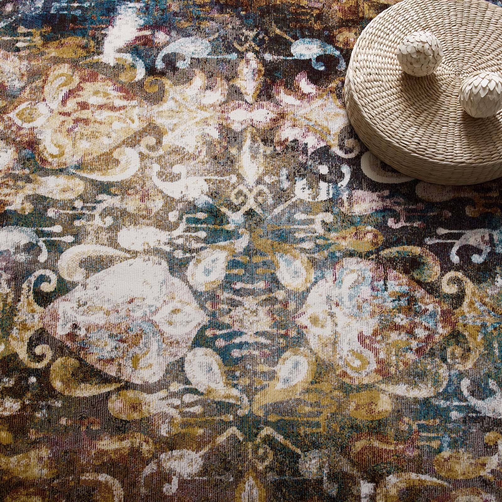 Modway Success Jayla Transitional Distressed Vintage Floral Moroccan ...