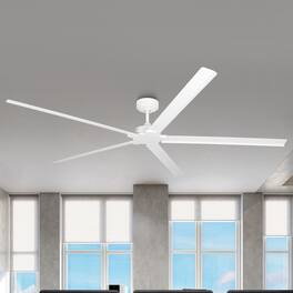Parrot Uncle - 72-Inch Wet-Rated Outdoor Aluminum Ceiling Fan with 6-Speed DC Motor and Remote - White