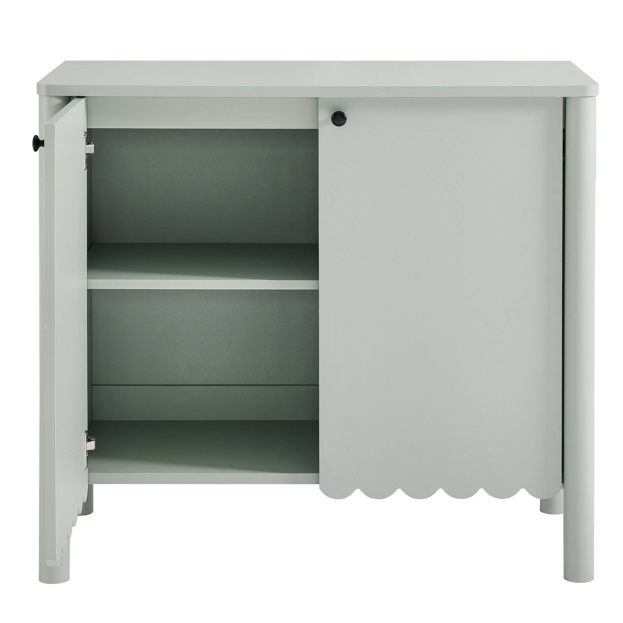 Alt View 4. Modway - Emmeline 35" 2-Door Scalloped Sideboard Cabinet by Modway - Sage.