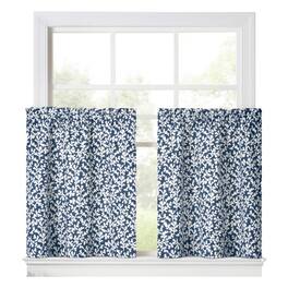 Ellis Curtain - Sea Tumble 3" Rod Pocket 100% Cotton Machine Wash and Dry Tailored Valance 50" x 16" - Navy