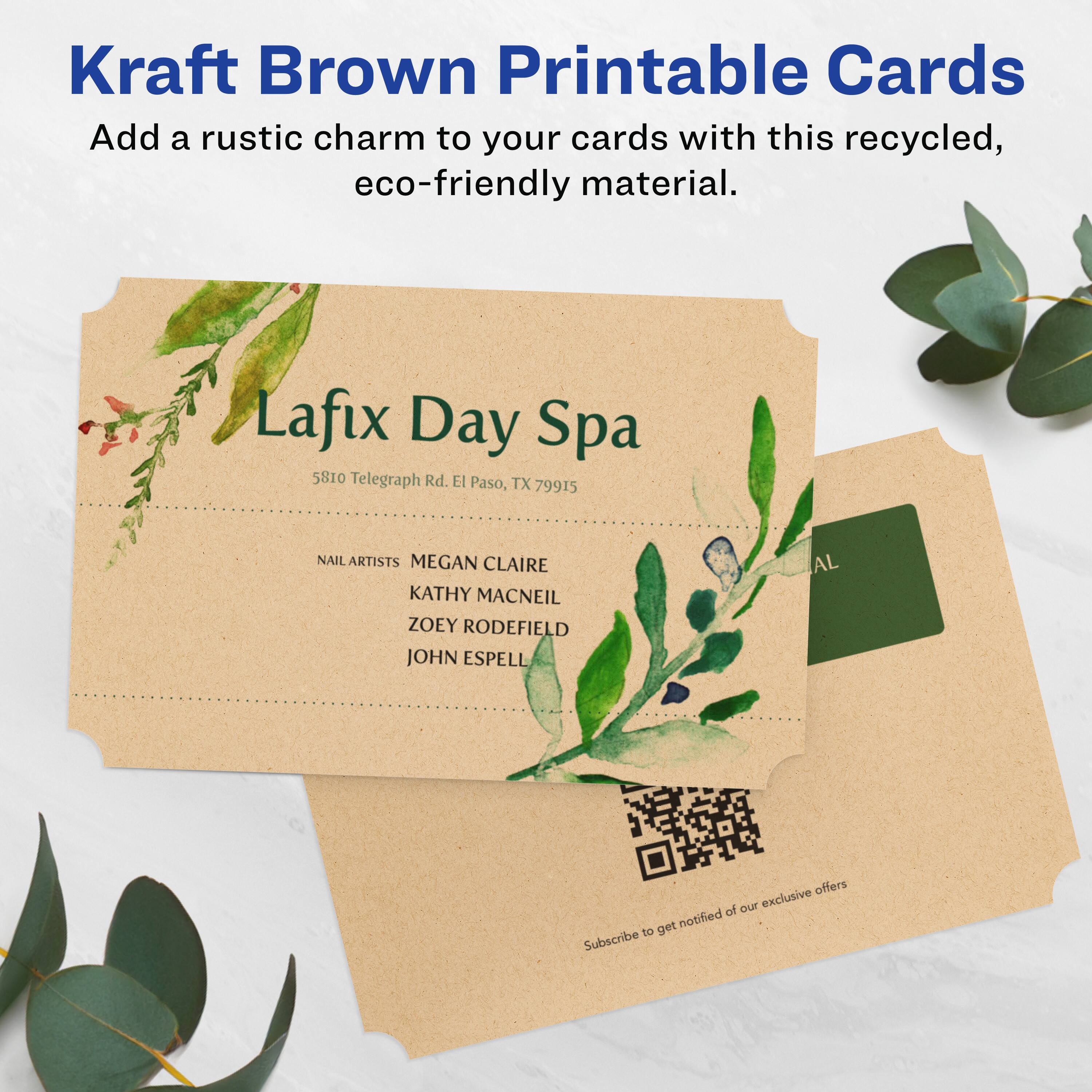 Kraft Brown Printable Cards  
Add a rustic charm to your cards with this recycled, eco-friendly material.

Lafix Day Spa  
5810 Telegraph Rd. El Paso, TX 79915

NAIL ARTISTS  
MEGAN CLAIRE  
KATHY MACNEIL  
ZOEY RODEFIELD  
JOHN ESPELL

Subscribe to get notified of our exclusive offers