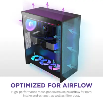 NZXT - H7 Flow 2024 Mid-Tower ATX PC Case - Black