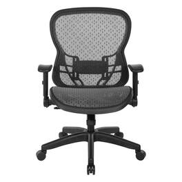 OSP Home Furnishings - Professional R2 SpaceGrid Back Manager’s Chair with Adjustable Lumbar Support and Adjustable Flip Arms - Black