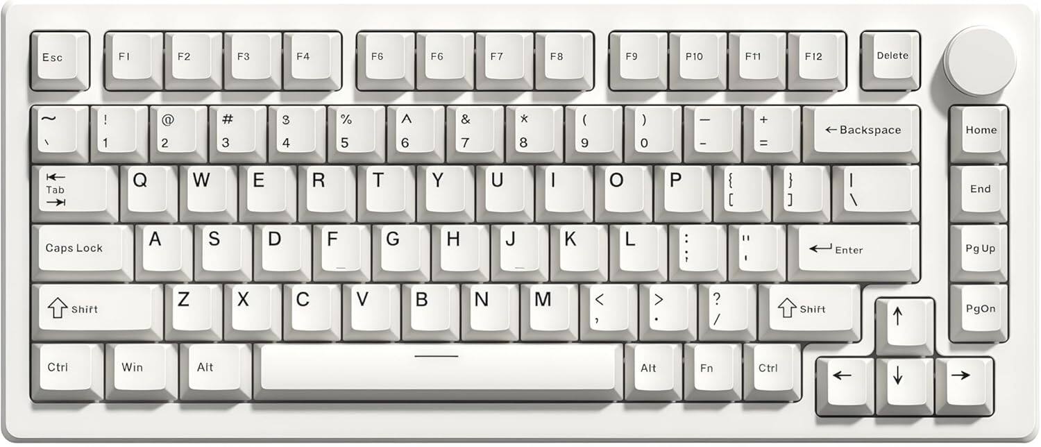 Esc F1 F2 F3 F4 F5 F6 F7 F8 F9 F10 F11 F12 Delete  
! 1 @ 2 # 3 $ 4 % 5 ^ 6 & 7 * 8 ( 9 ) 0 _ - + = Backspace  
Tab Q W E R T Y U I O P { [ } ] | \ Home Tab  
Caps Lock A S D F G H J K L : ; " ' Enter  
Shift Z X C V B N M , . / Shift PgUp  
Ctrl Win Alt Fn Ctrl