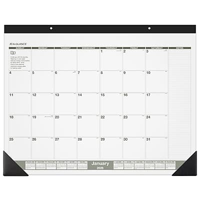 AT-A-GLANCE - 2026 Recycled 21.75" x 17" Monthly Desk Calendar - Green