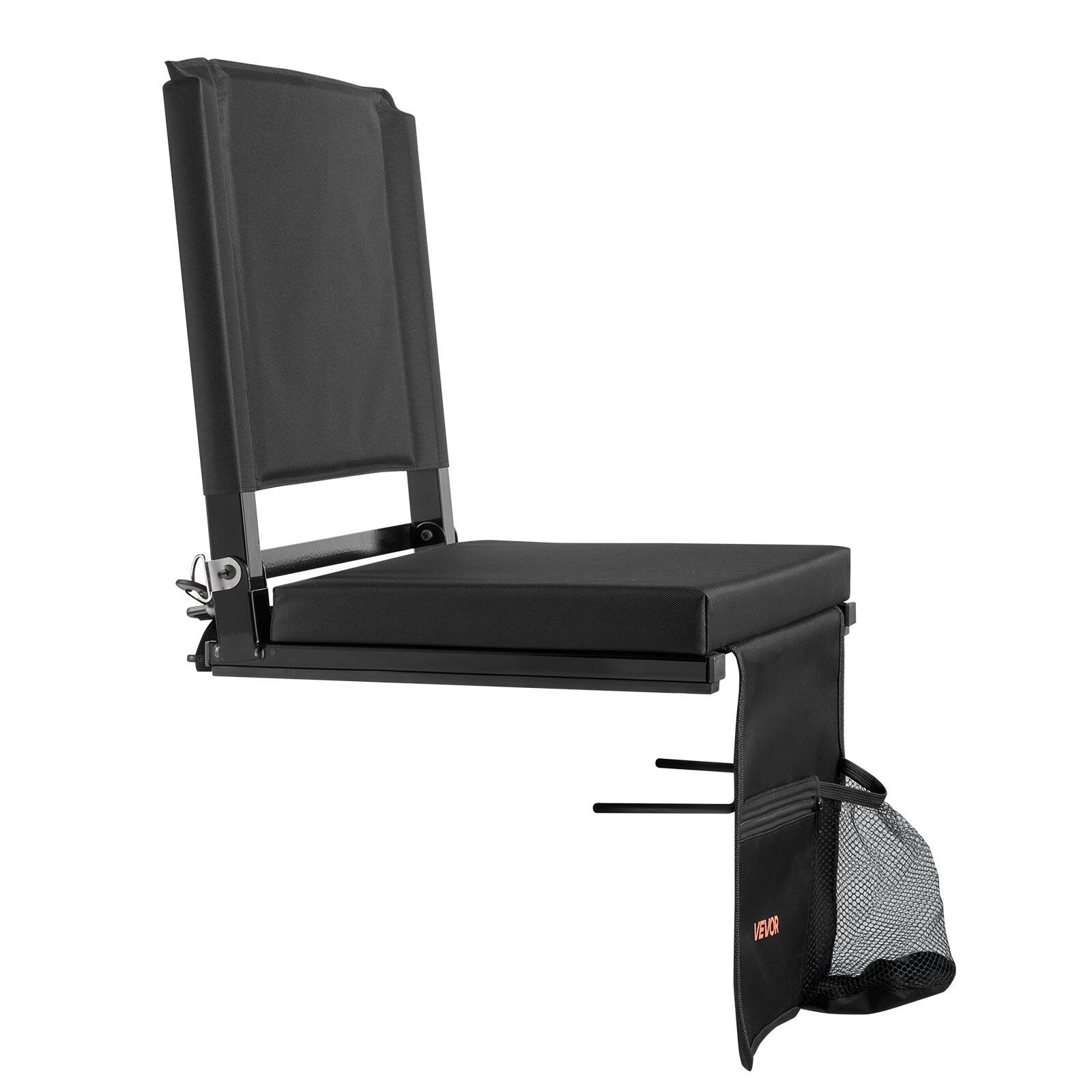 Alt View 5. VEVOR - Stadium Seat, Folding Bleacher Chair with Back Support and Thick Cushion, Padded Stadium Seat for Bleacher - Black.