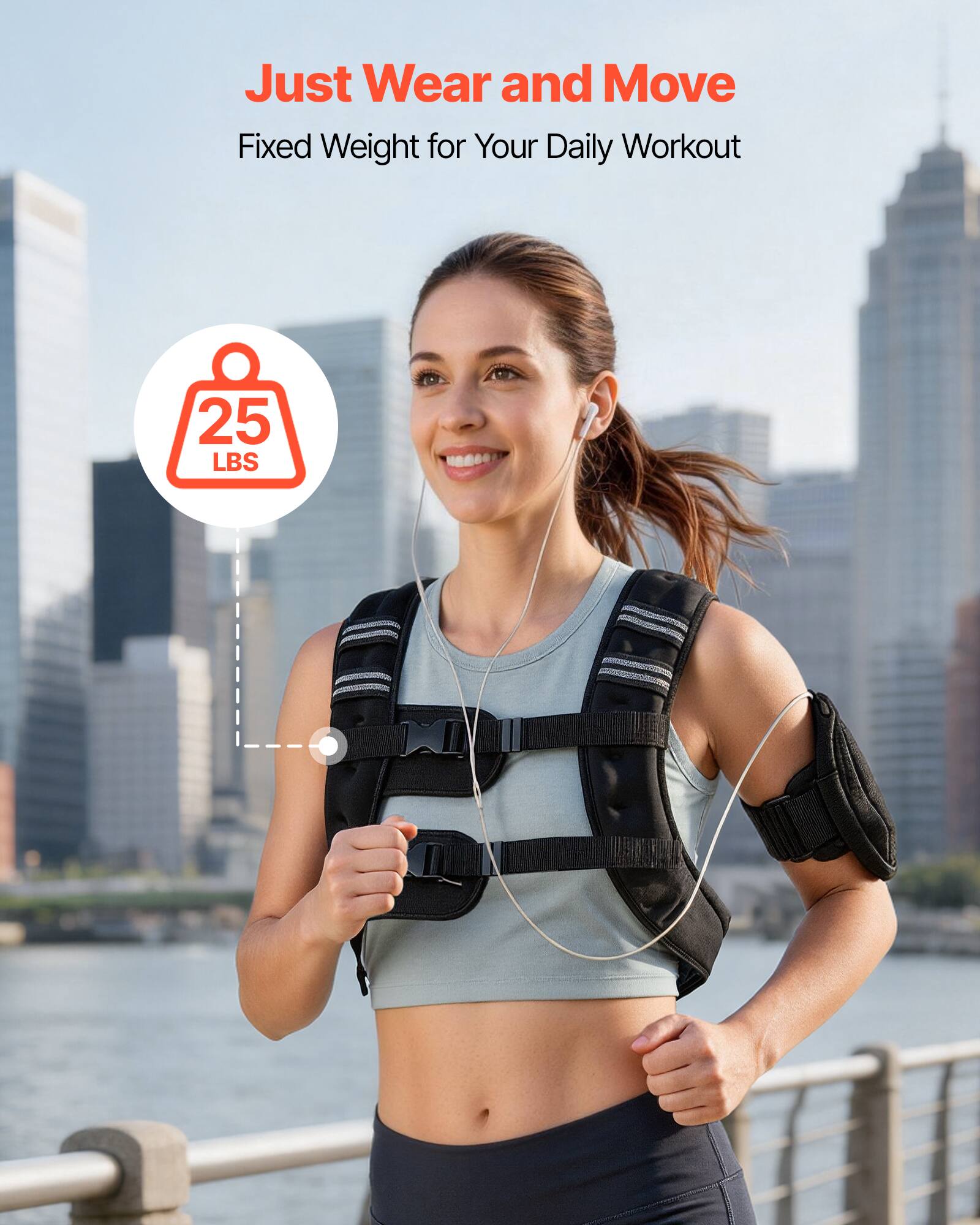 Just Wear and Move  
Fixed Weight for Your Daily Workout  
25 LBS