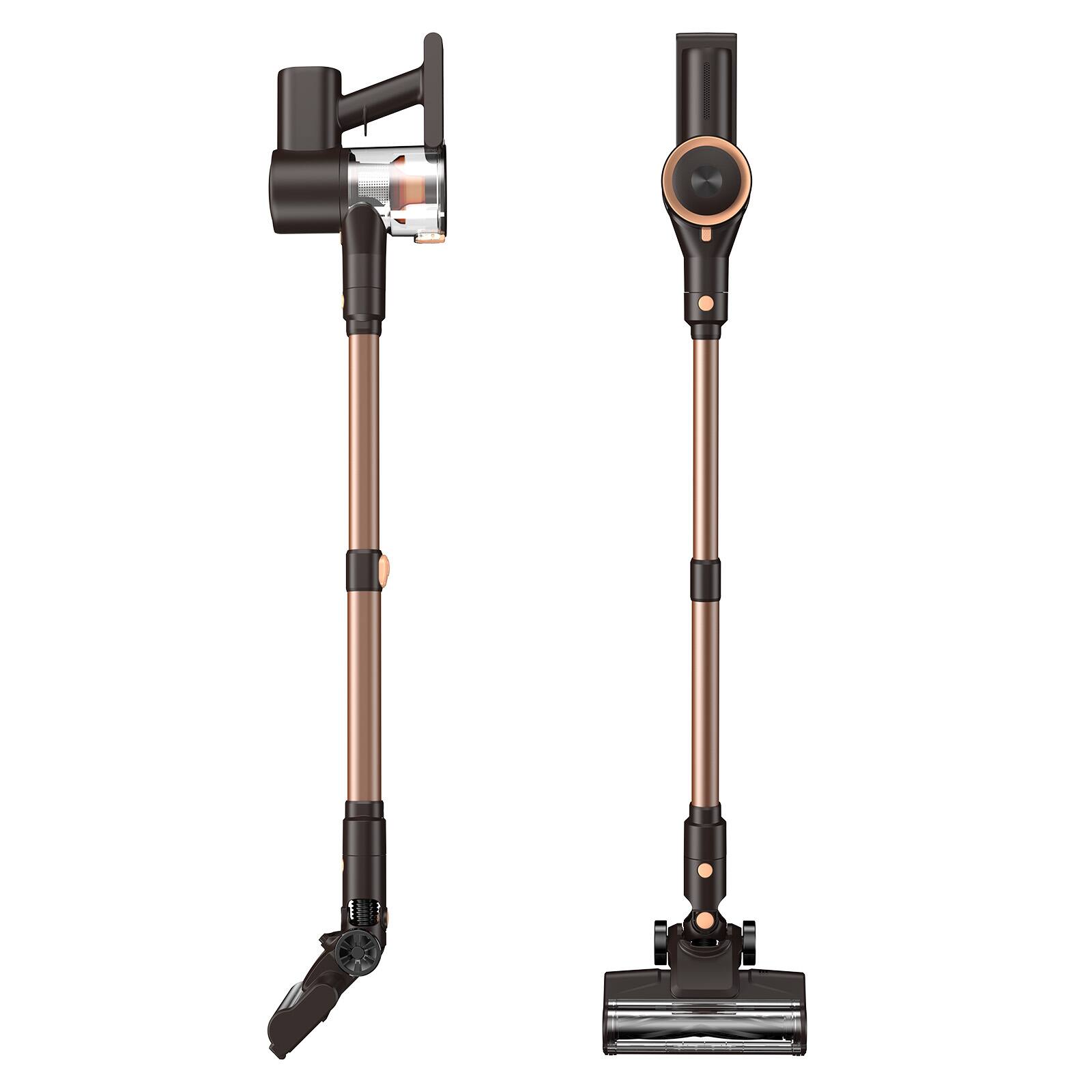 Front. Teendow - Cordless Stick Vacuum Cleaner, 250W Suction,35 Mins Runtime, Lightweight, 2 Power Modes, HEPA for Pet hair - Gold.