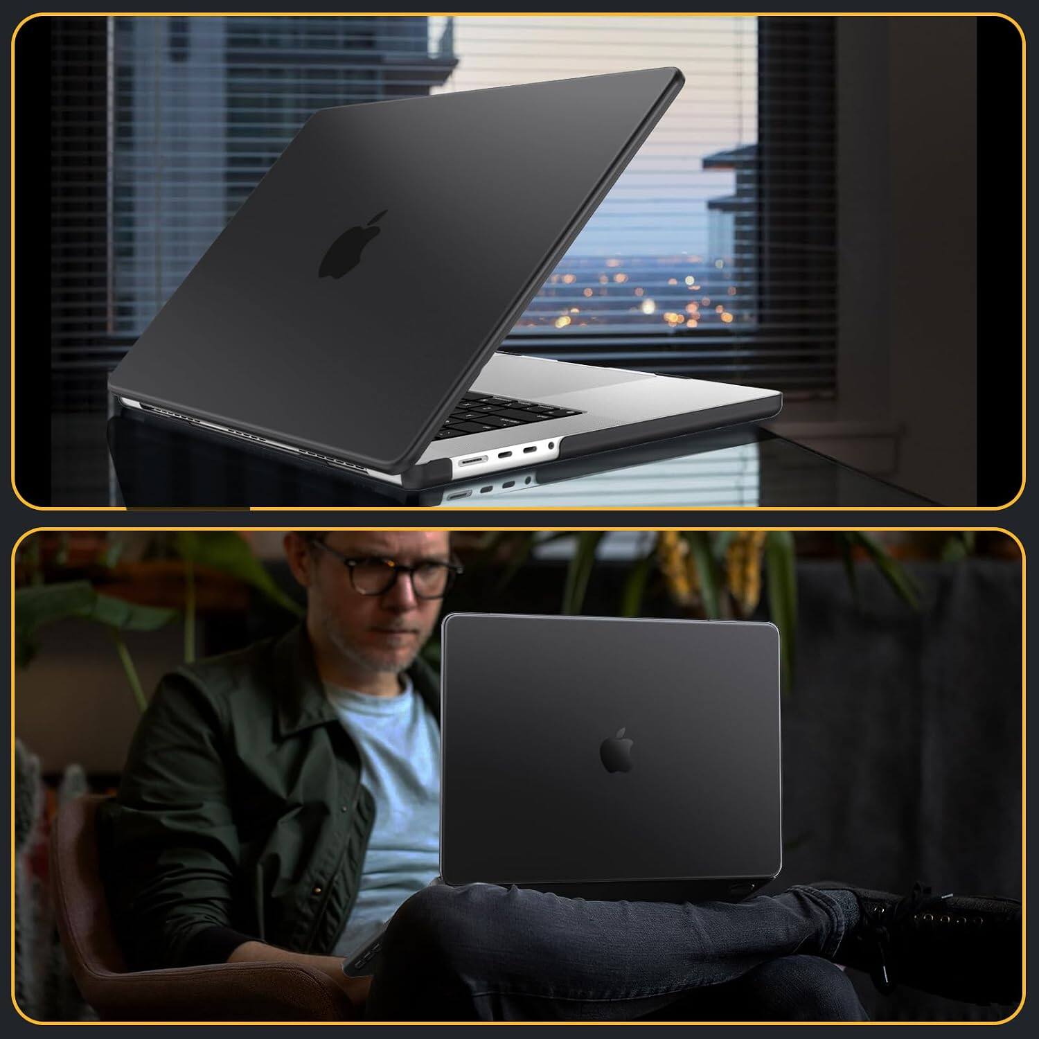 Alt View 3. Fintie - Hard Shell Case for MacBook Pro 16 Inch, A3428 A3429 A3403 A3186 A2991 A2780 A2485 (2022-2026 Release) Snap On Cover - Frost Black.
