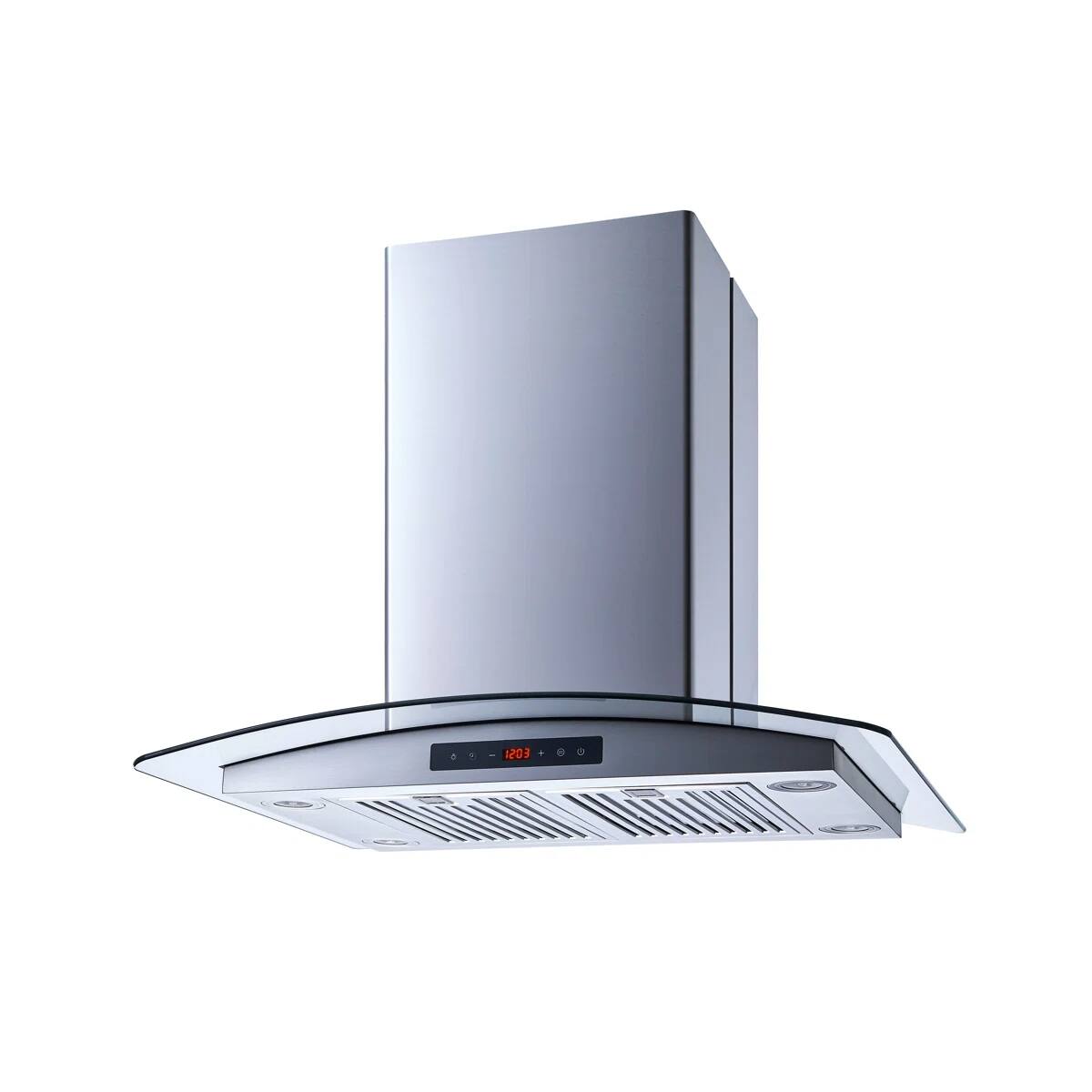 Left. Winflo - Winflo 36 inch Convertible 500-CFM Stainless Steel Island Range Hood - Stainless Steel.