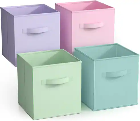 Front. Sorbus - Sorbus Fabric Storage Cubes, 4 Foldable Storage Bins for Organizing Pantry, Cubbies, Toy Box, Clothes Storage - Combo Pastel.