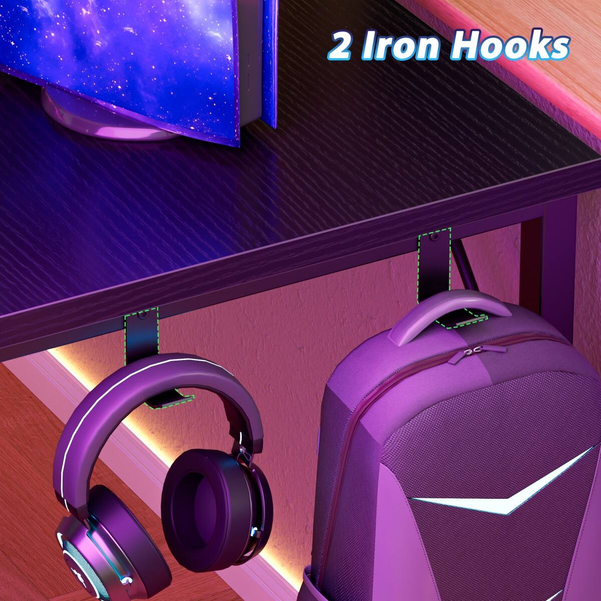 2 Iron Hooks