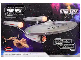 Skill 2 Model Kit U.S.S. Enterprise NCC-1701 Spaceship "Star Trek" (1966) TV Series 1/1000 Scale Model by Polar Lights - Multicolor