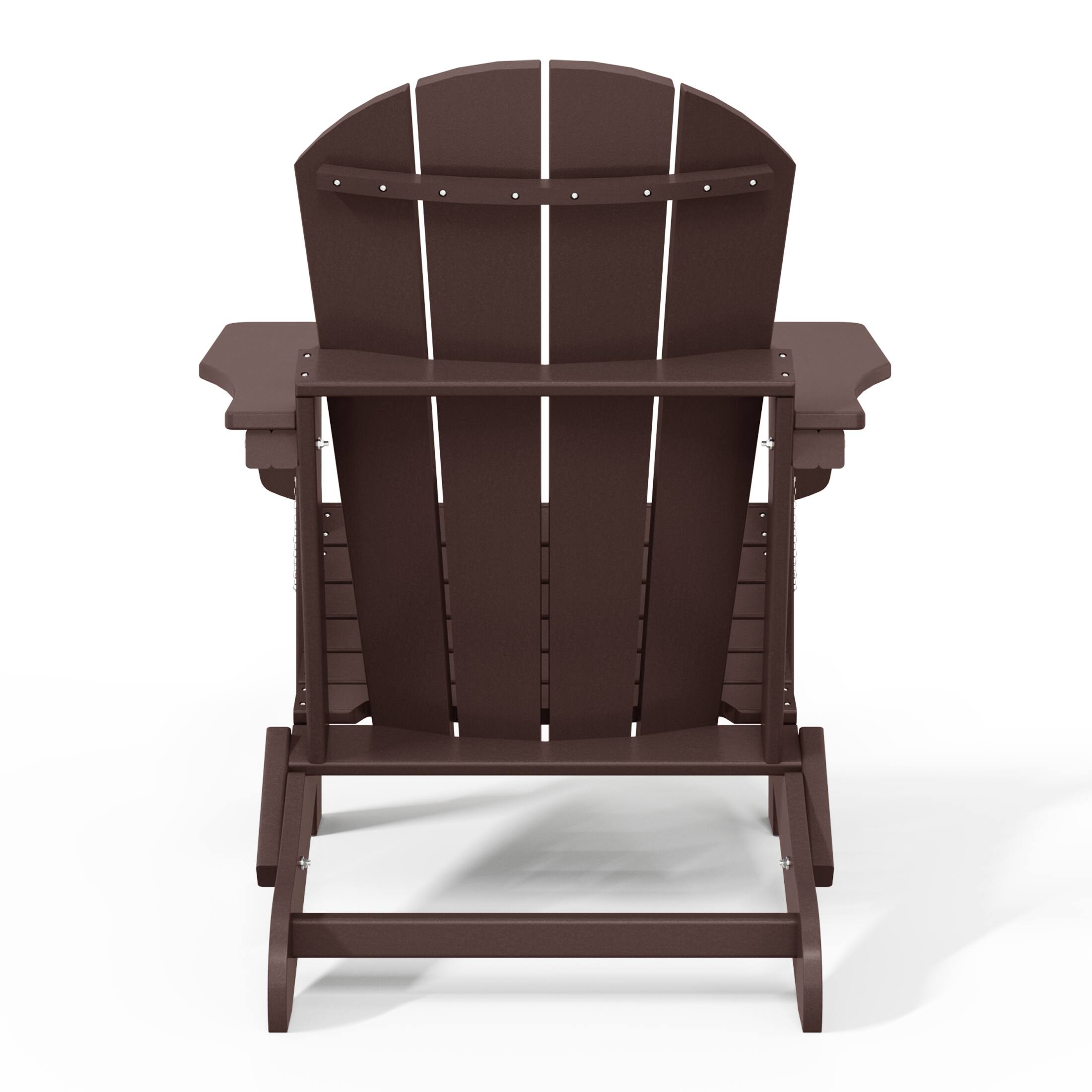 Alt View 2. WestinTrends - WestinTrends Malibu Outdoor HDPE Folding Poly Adirondack Chairs (Set of 4) - Dark Brown.