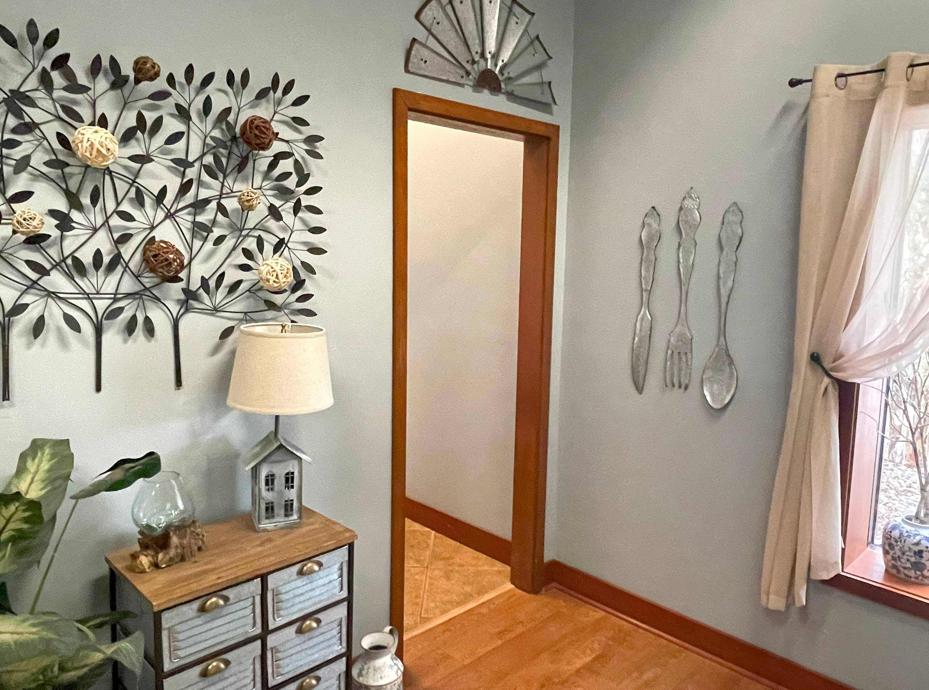 Alt View 4. Zeckos - Giant Galvanized Metal Fork Spoon Knife Farmhouse Kitchen Decor Wall Hanging Set - Gray.