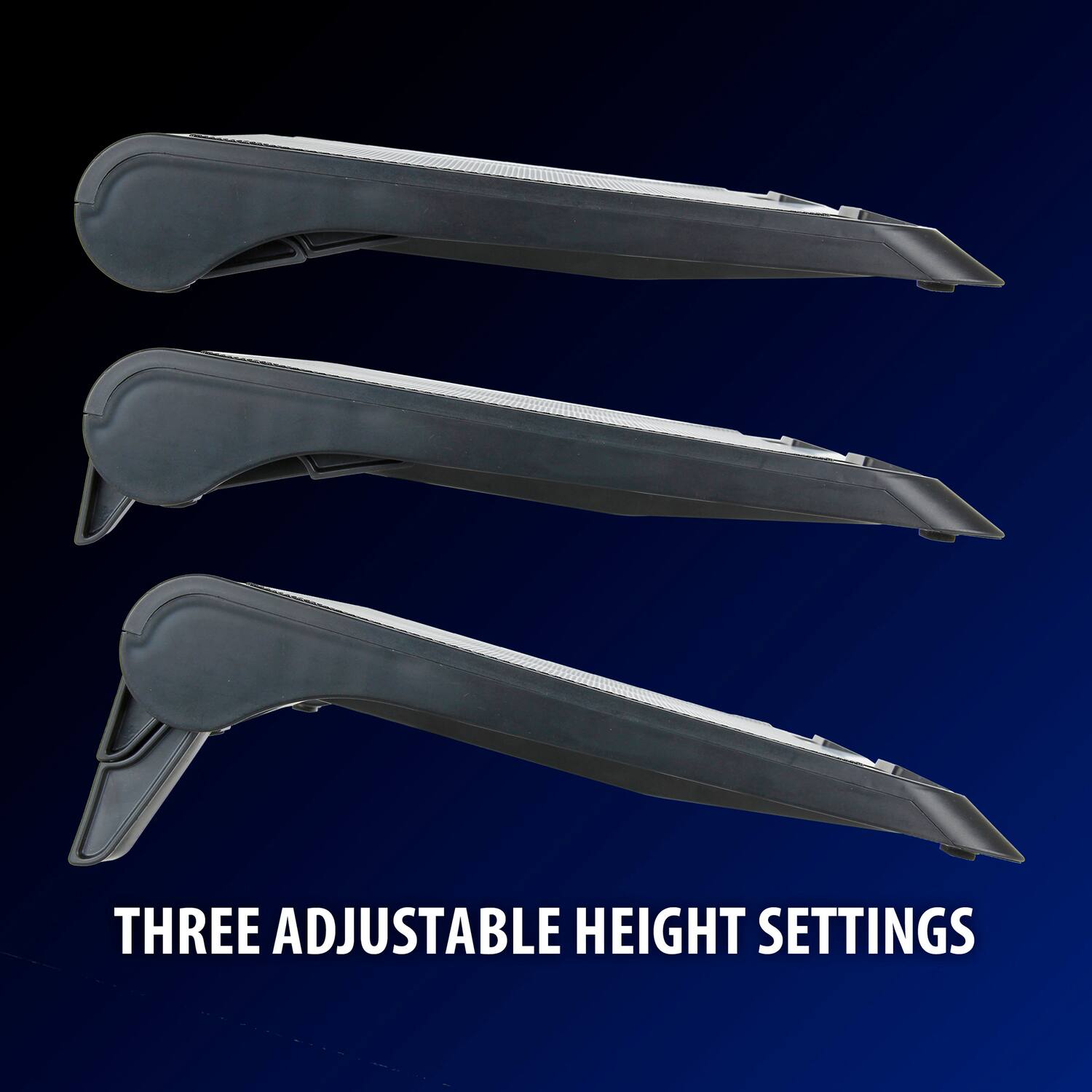 THREE ADJUSTABLE HEIGHT SETTINGS