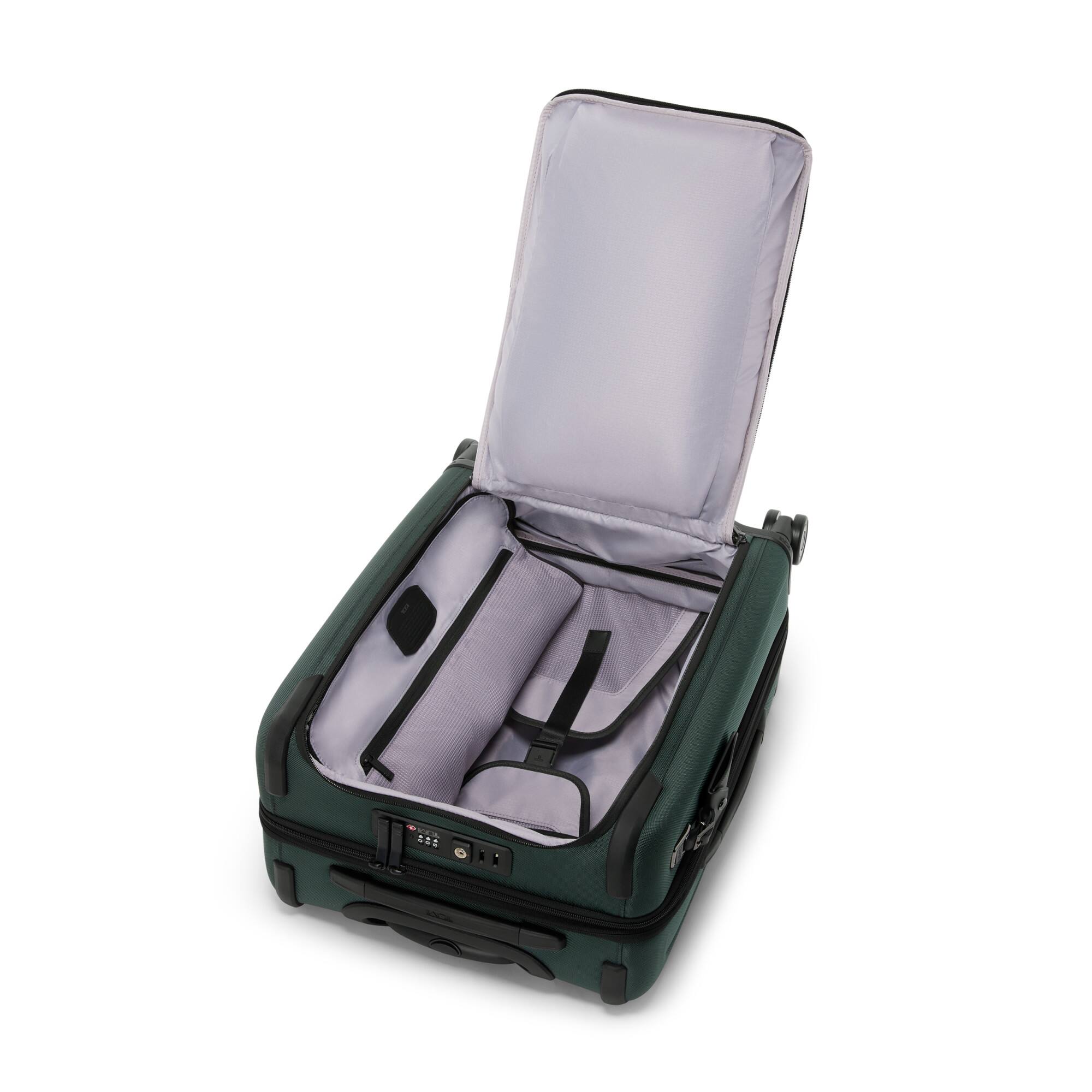 Angle. TUMI - Alpha Large Dual Access Expandable Carry-On Spinner Suitcase - Deep Pine.
