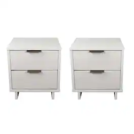 Manhattan Comfort - Granville Modern 18" Nightstand - Set of 2 - White
