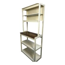 ELEMENT ACE - 31.50" 5-Tier Bakers Rack for Kitchen with Storage, Coffee Bar, Kitchen Shelves, Microwave Stand - Brown+White