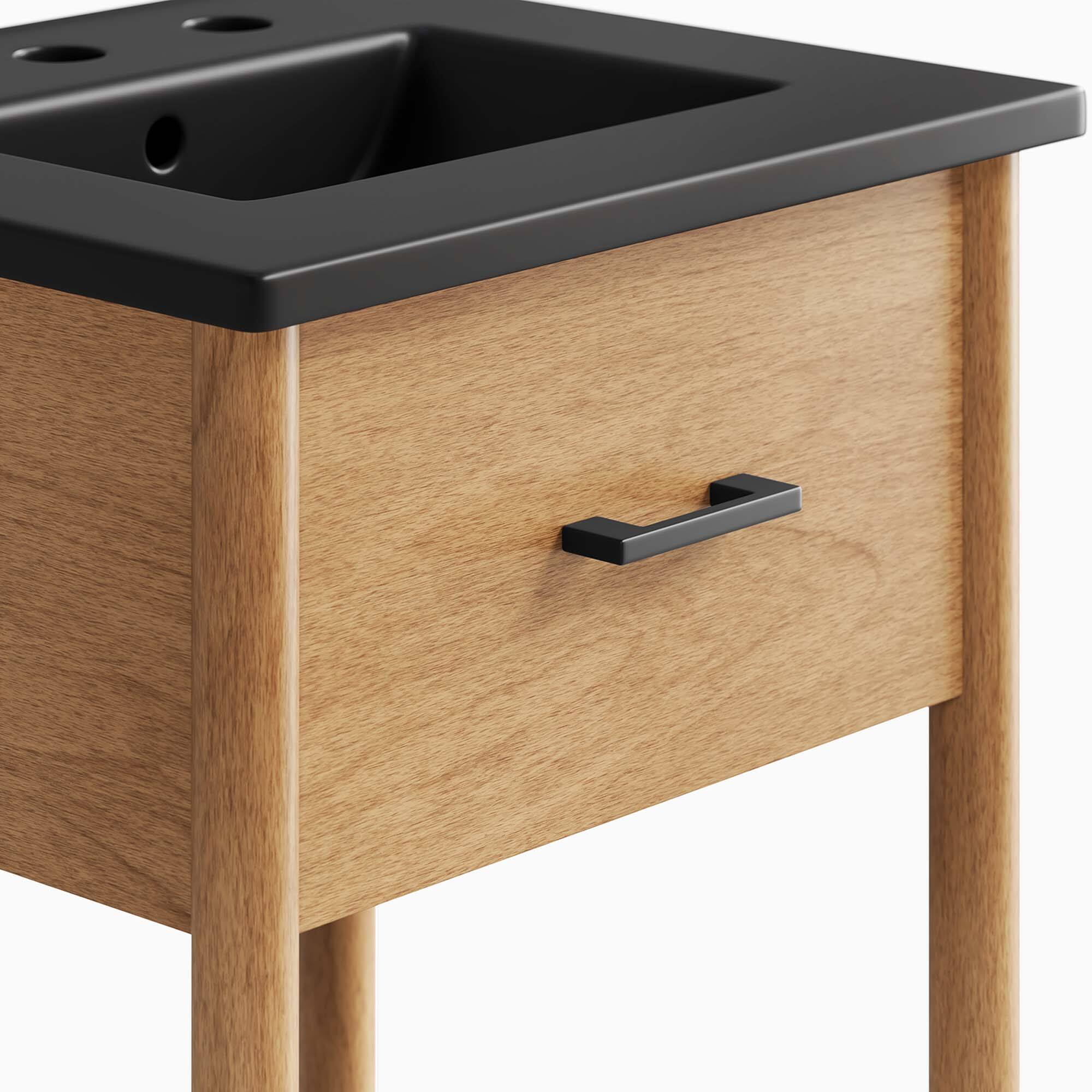 Alt View 5. Modway - Zaire Bathroom Vanity Basin Included by Modway - Natural Black.