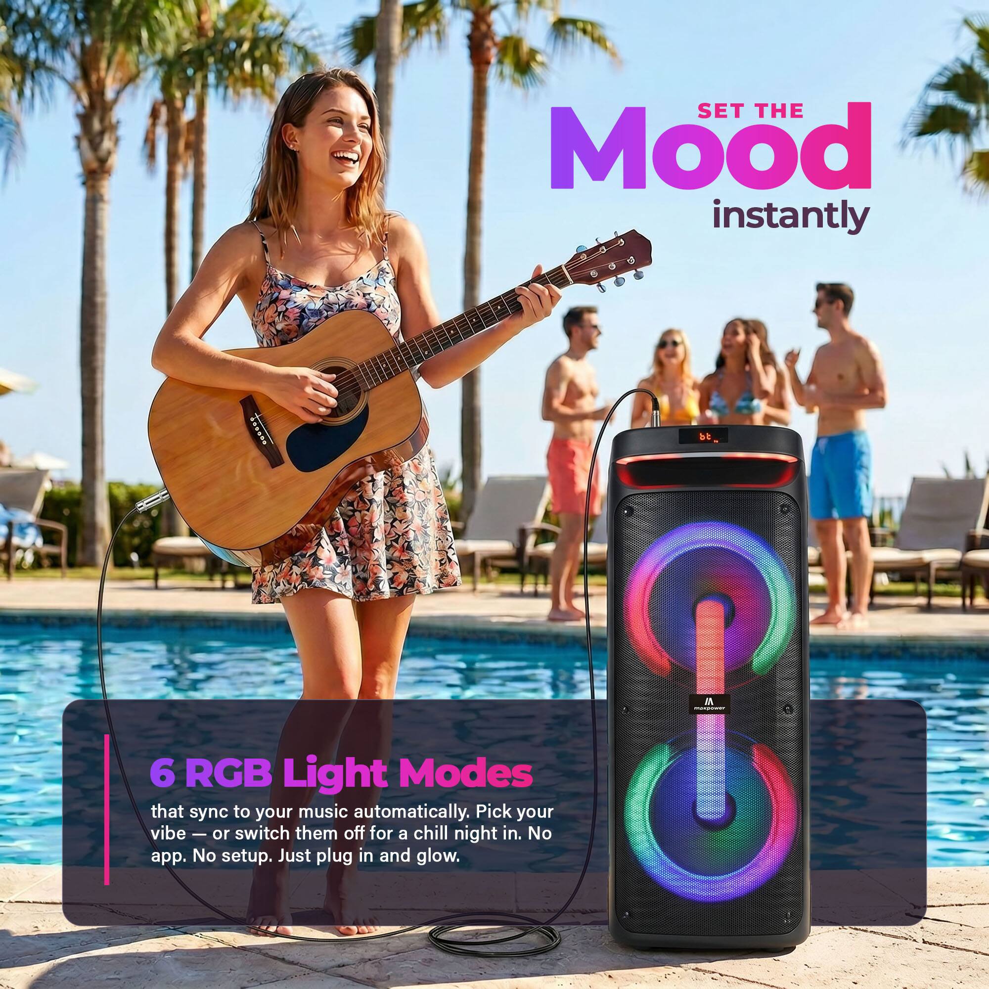 SET THE Mood instantly

6 RGB Light Modes that sync to your music automatically. Pick your vibe or switch them off for a chill night in. No app. No setup. Just plug in and glow.