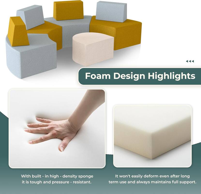 Foam Design Highlights

With built-in high-density sponge, it is tough and pressure-resistant.

It won't easily deform even after long term use and always maintains full support.