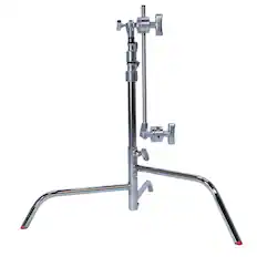 Front. Matthews - Matthews Hollywood Pro 20" Low Profile C-Stand with Arm Grip Head, Chrome.