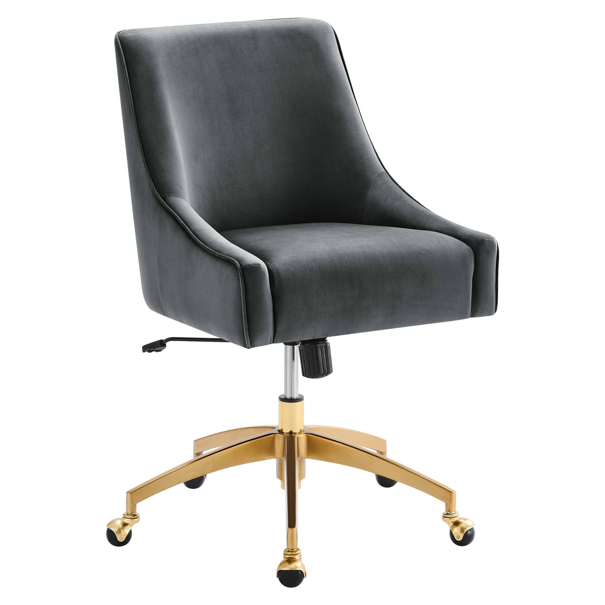 Front. Modway - Discern Performance Velvet Office Chair by Modway - Gray.
