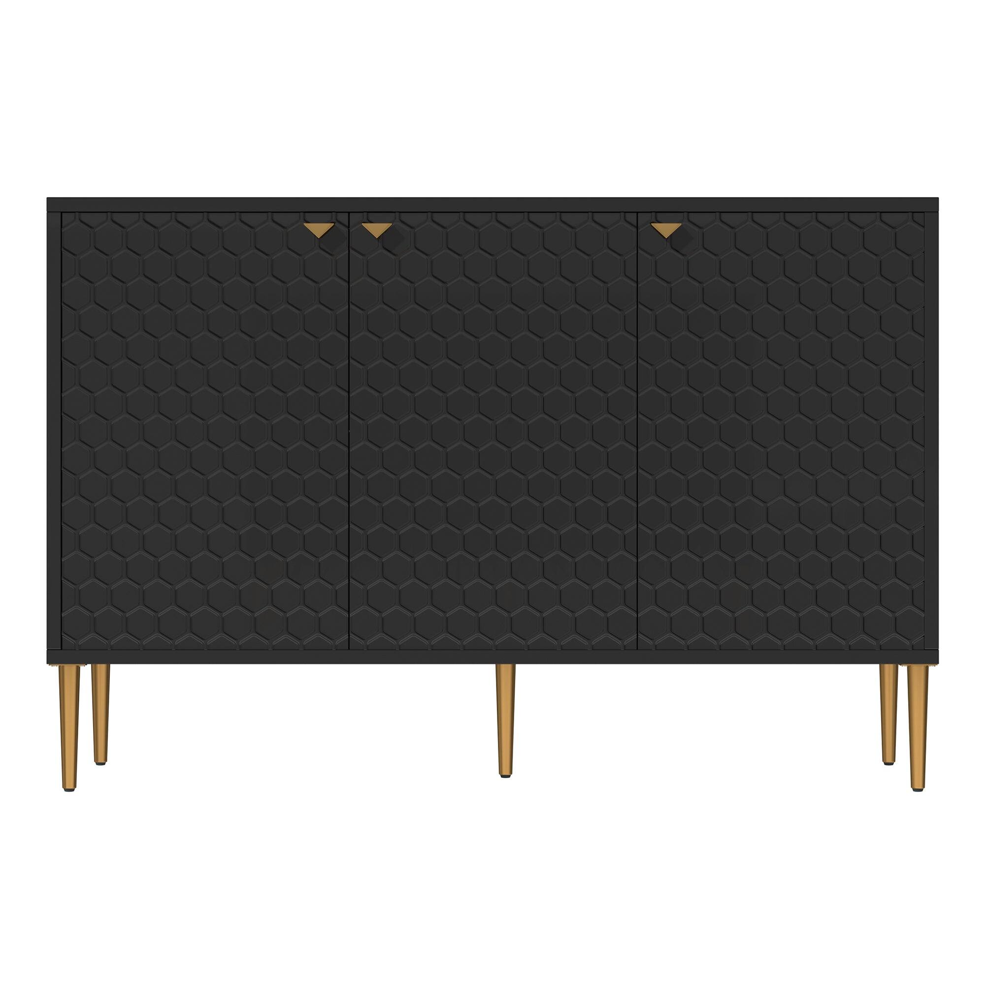 Alt View 1. Boyel Living - Boyel Living 3 Door Accent Cabinet - Black.