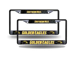 Rico Industries - Southern Miss Golden Eagles Black Metal License Plate Frame - Set of 2 Frames - Multi