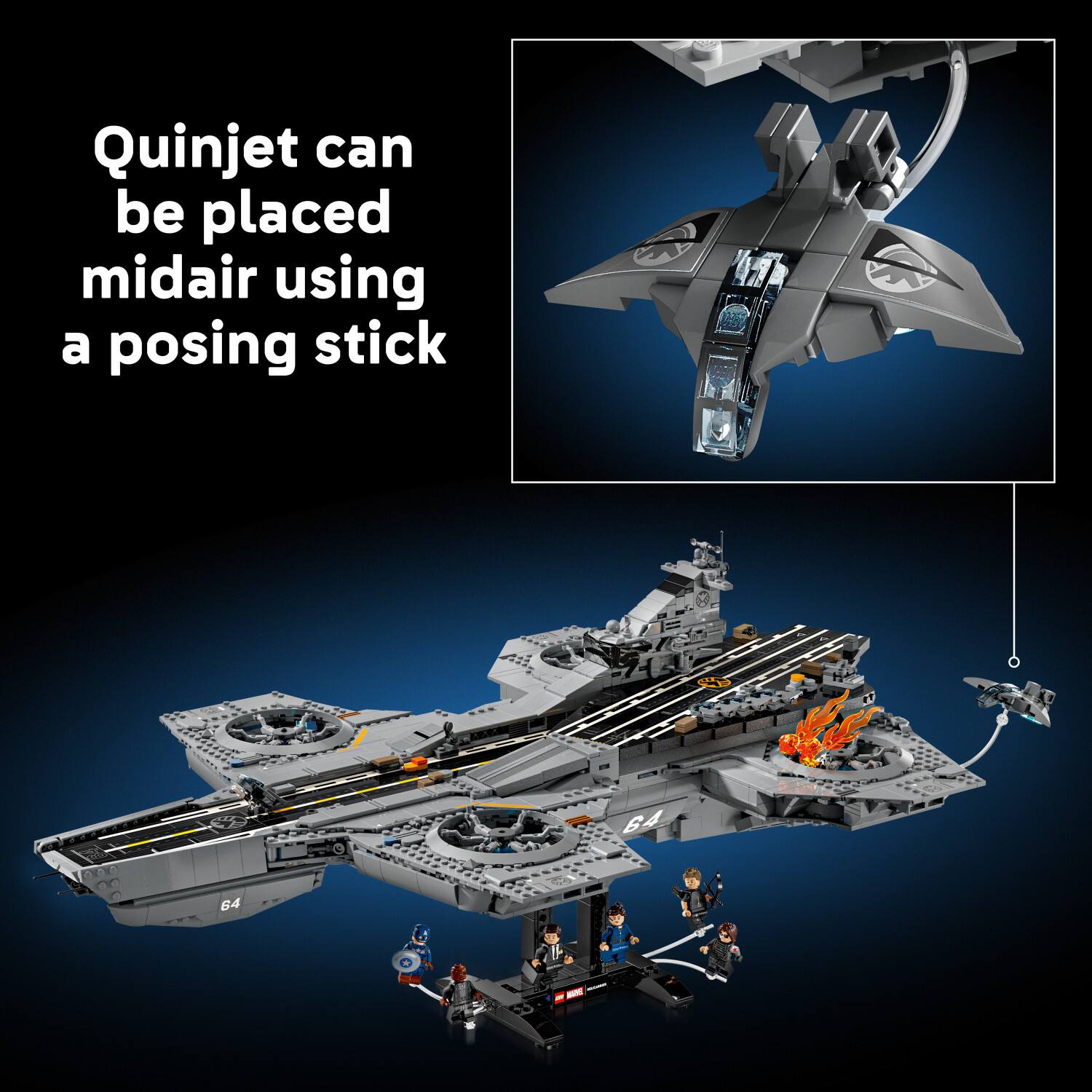 Quinjet can be placed midair using a posing stick
